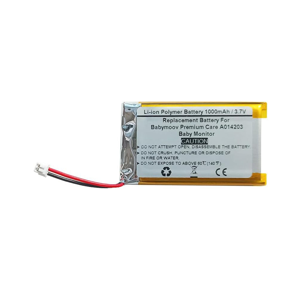 3.7V 1000mAh Replacement Battery For Babymoov Premium Care A014203 Baby Monitor, 1ICP6/30/48