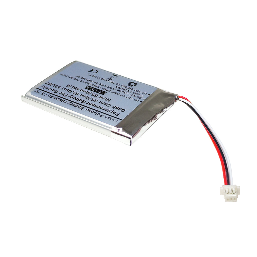 1050mAh 3.7V Replacement Battery For Garmin Dash Cam 35, Nuvi 53, Nuvi 53LMT, Nuvi 65, Nuvi 65LM, 361-00056-01