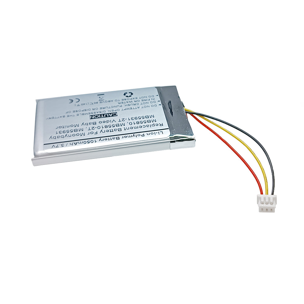 3.7V 1050mAh Replacement Battery For Moonybaby MB55810, MB55810-2T, MB55931, MB55931-2T Video Baby Monitor, 1ICP5/36/53-1SPT
