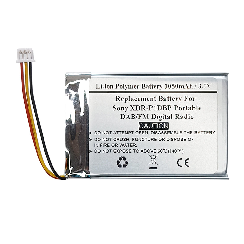 1050mAh 3.7V Replacement Battery For Sony XDR-P1DBP Portable DAB/FM Digital Radio, SF-03