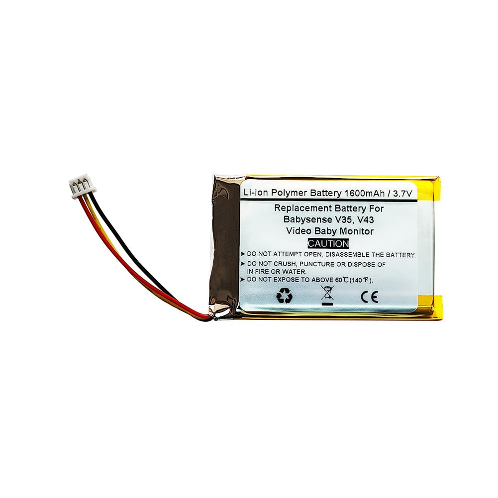 1600mAH 3.7V Replacement Battery For Babysense V35, V43 Video Baby Monitor, AHB603450 - STARNOVO