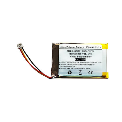 1600mAH 3.7V Replacement Battery For Babysense V35, V43 Video Baby Monitor, AHB603450 - STARNOVO