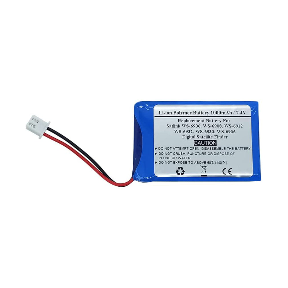 Replacement Battery For Satlink WS-6906, WS-6908, WS-6912, WS-6932, WS-6933, WS-6936 Digital Satellite Finder; E-1544, F03409