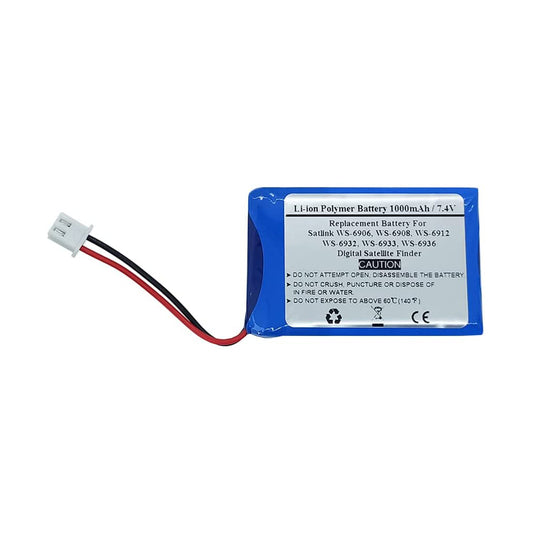 Replacement Battery For Satlink WS-6906, WS-6908, WS-6912, WS-6932, WS-6933, WS-6936 Digital Satellite Finder; E-1544, F03409