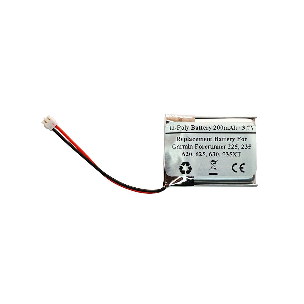 200mAh 3.7V Replacement Battery For Garmin Forerunner 225, Forerunner 235, Forerunner 620, Forerunner 625, Forerunner 630, Forerunner 735XT, 361-00072-00, 361-00076-00, 361-00086-00, 361-0086-02, 361-00086-12 - STARNOVO