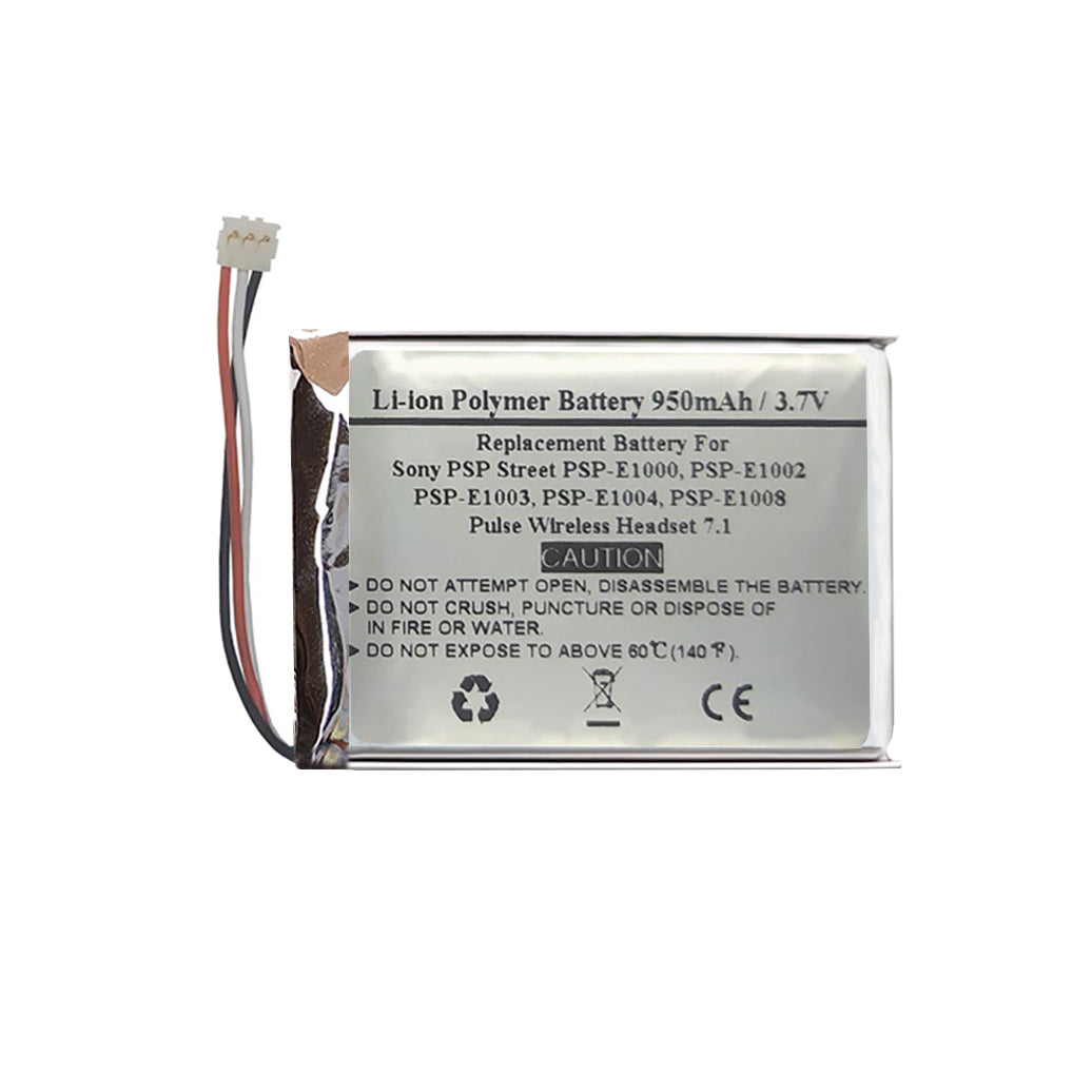 STARNOVO 950mAh 3.7V Replacement Battery for Sony PSP Street PSP-E1000, PSP-E1002, PSP-E1003, PSP-E1004, PSP-E1008, Pulse Wireless Headset 7.1, SP70C
