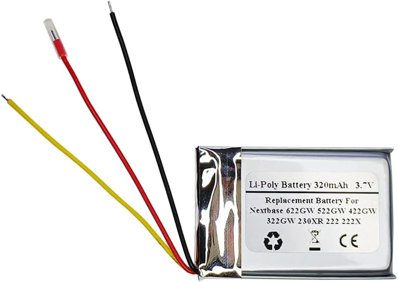 320mAh 3.7V Replacement Battery for Nextbase 622GW 522GW 422GW 322GW 230XR 222 222X - STARNOVO