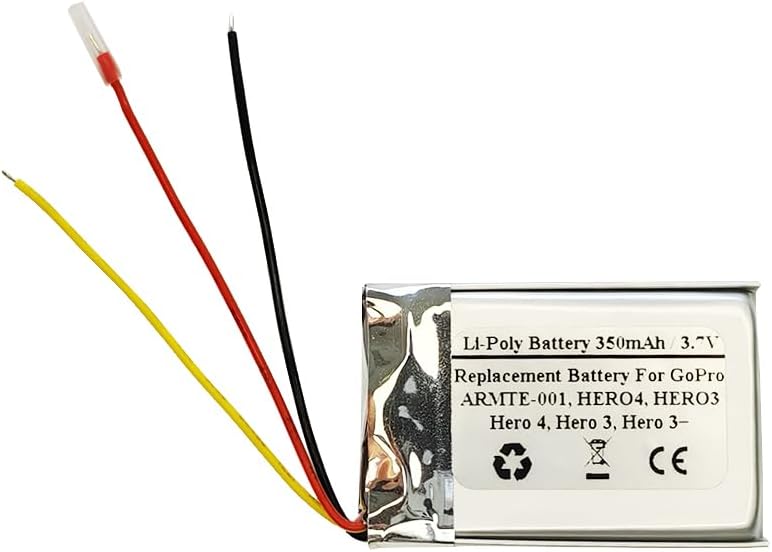 350mAh 3.7V Replacement Battery for GoPr o Wi-Fi Remote, ARMTE-001, HERO4, HERO3, Her o 4, Her o 3, He ro 3+, YD362937P - STARNOVO