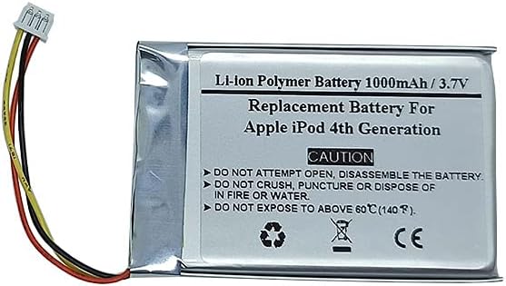 1000mAh 3.7V Replacement Battery For Apple iPod 4th Generation, 616-0183, 616-0206, 616-0215, AW4701218074, ICP0534500 - STARNOVO