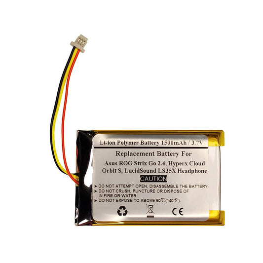 3.7V 1500mAh Replacement Battery For Asus ROG Strix Go 2.4, Hyperx Cloud Orbit S, LucidSound LS35X Headphone, FT823456P - STARNOVO
