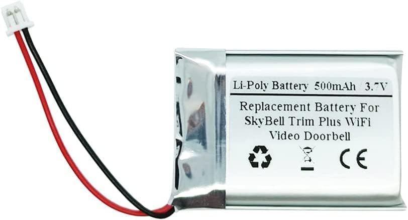 3.7V 500mAH Replacement Battery Compatiable with SkyBell Trim Plus WiFi Video Doorbell - STARNOVO