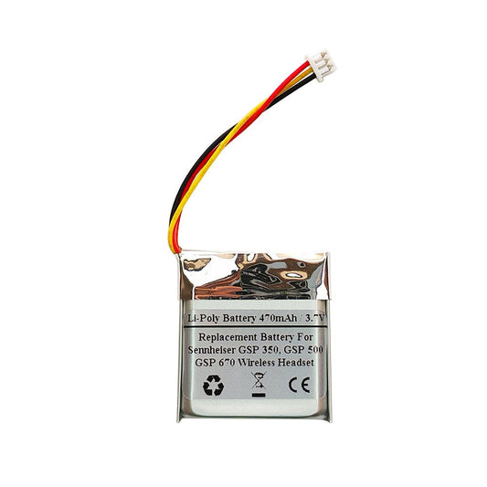 470mAH 3.7V Replacement Battery For Sennheiser GSP 350, GSP 500, GSP 670 Wireless Gaming Headset, AHB552826TPC-2 - STARNOVO
