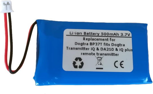 500mAh 3.7V Replacement Battery for BP37T Fits Dogtr a Transmitter iQ, DA210, iQ Plus Remote Transmitter, TCL PR-562440N Plus Coaster - STARNOVO