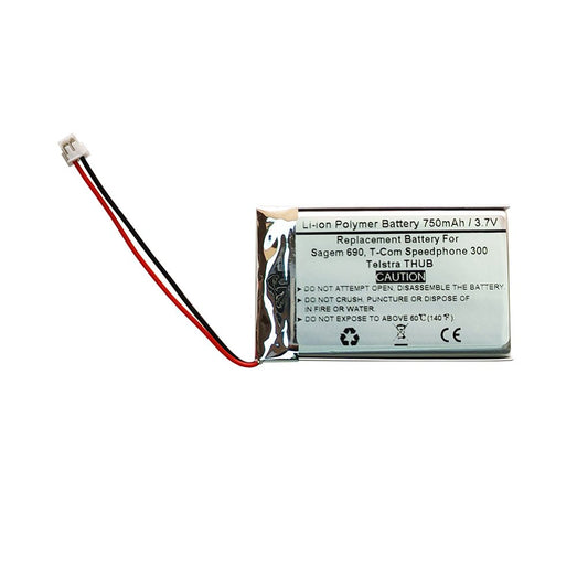 750mAH 3.7V Replacement Cordless Phone Battery For Sagem 690, T-Com Speedphone 300, Telstra THUB, 253230694, CTB104, LP043048AH - STARNOVO