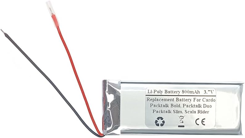 800mAh 3.7V Replacement Battery Compatible with Cardo Packtalk Bold, Packtalk Duo, Packtalk Slim, Scala Rider, SRPT0102, BAT00007 - STARNOVO