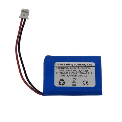 500mAh 7.4V Replacement Battery For Aetertek AT-211 mini,AT-215,AT-216,AT-216S,AT-216W,AT-218,AT-219,AT-918,AT-918C,AT-919C,AE562438P6H, AE602048P6H