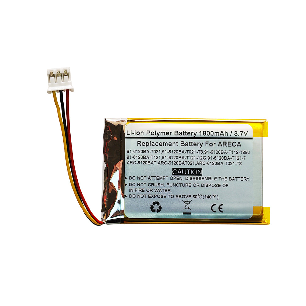 1800mAh 3.7V Replacement Battery For ARECA RAID Controllers, ARC-6120BAT121, 91-6120BA-T021