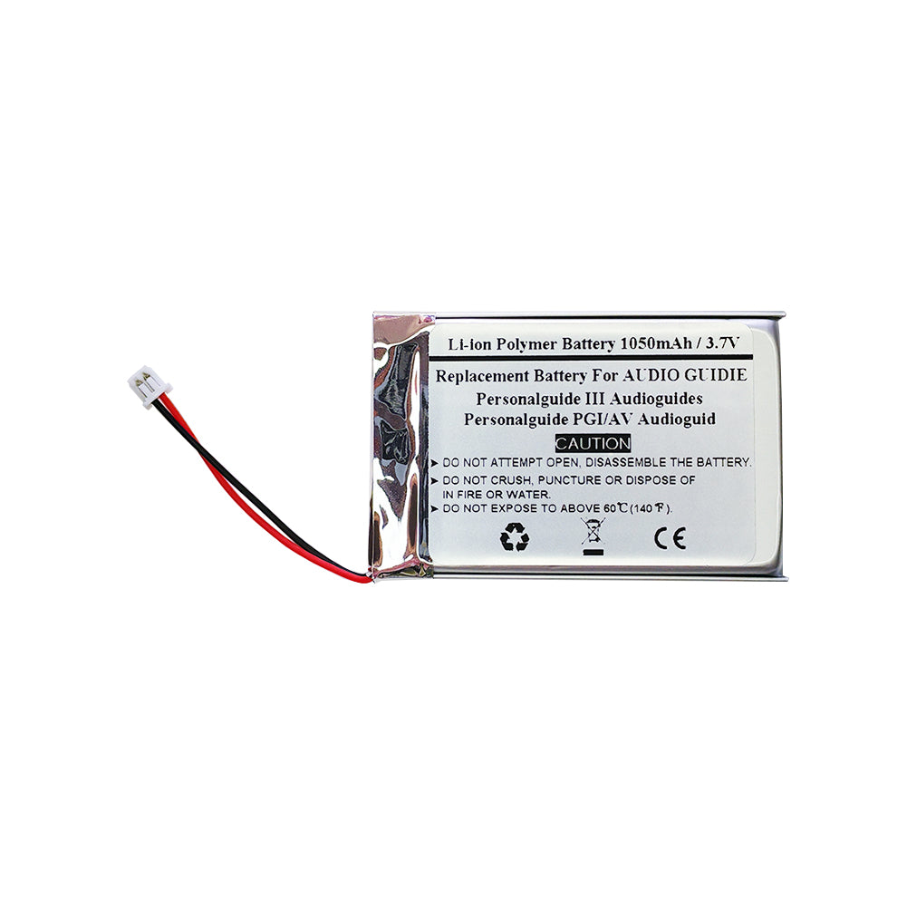 3.7V 1050mAH Replacement Battery For AUDIO GUIDIE Personalguide III Audioguides, Personalguide PGI/AV Audioguid