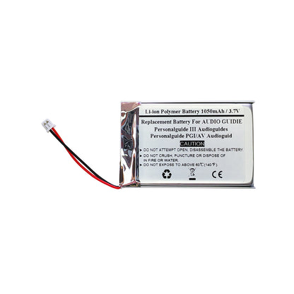 3.7V 1050mAH Replacement Battery For AUDIO GUIDIE Personalguide III Audioguides, Personalguide PGI/AV Audioguid