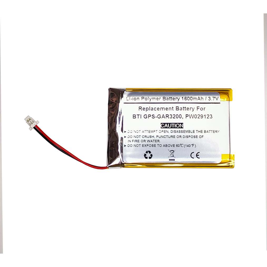 1600mAh 3.7V Replacement Battery For BTI GPS-GAR3200, PW029123