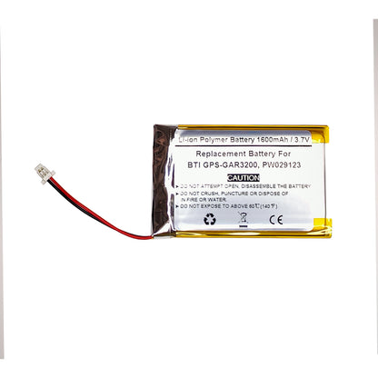 1600mAh 3.7V Replacement Battery For BTI GPS-GAR3200, PW029123