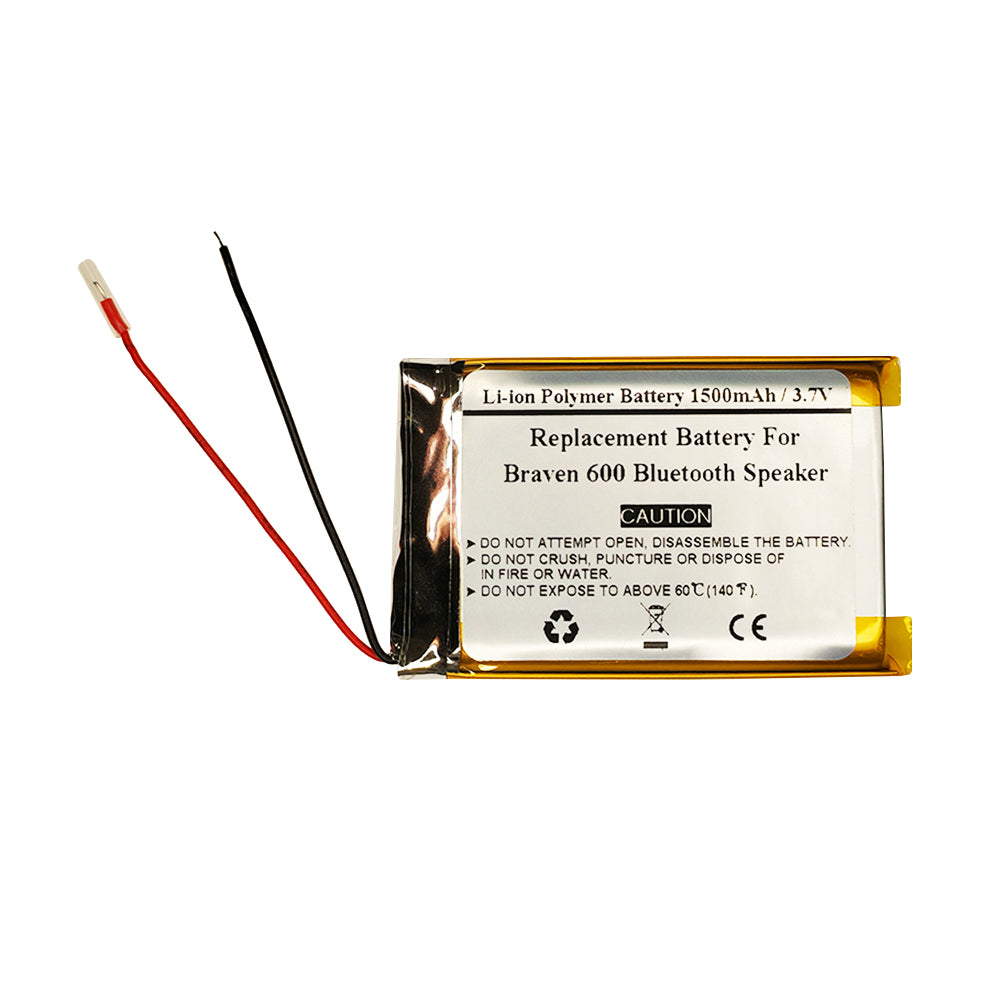 1500mAh 3.7V Replacement Battery For Braven 600 Bluetooth Speaker, PS403648T
