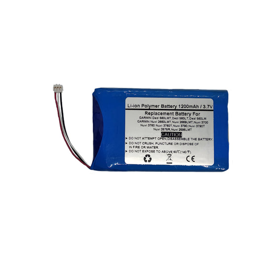 Replace GPS Navigator Battery for GARMIN Nuvi 2660LMT, Nuvi 2669LMT，Nuvi 3700, Nuvi 3760, Nuvi 3760T, Nuvi 3790, Nuvi 3790T,Nuvi 2575R, Nuvi 2595LMT, Dezl 560LMT, Dezl 560LT, Dezl 560LM