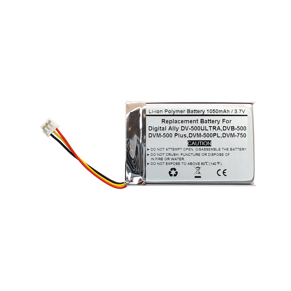 1050mAH 3.7V Replacement Battery For Digital Ally DV-500ULTRA, DVB-500, DVM-500 Plus, DVM-500PL, DVM-750, 135-0036