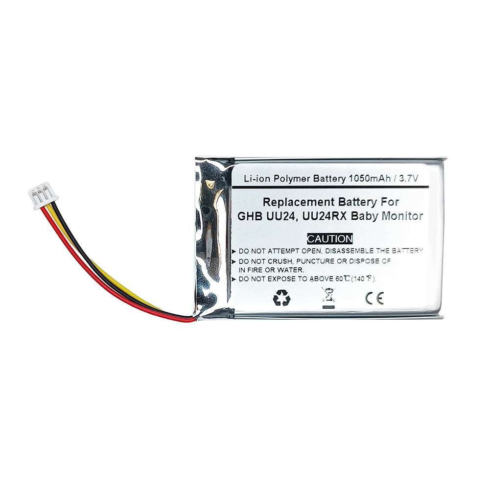 3.7V 1050mAh Replacement Battery For GHB UU24, UU24RX Baby Monitor, Bat-UU24