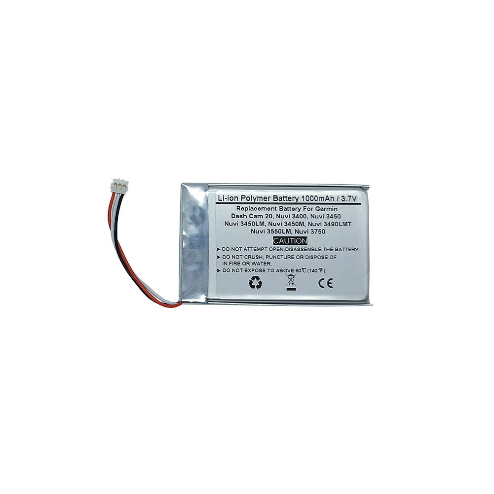 Replace GPS Navigator Battery for Garmin Dash Cam 20, Nuvi 3400, Nuvi 3450, Nuvi 3450LM, Nuvi 3450M, Nuvi 3490LMT, Nuvi 3550LM, Nuvi 3750,361-00046-00