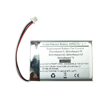 1050mAh 3.7V Replacement GPS Navigator Battery For Garmin DriveSmart 5, DriveSmart 55, DriveSmart 61, DriveSmart 65, DriveSmart 71, 361-00056-08