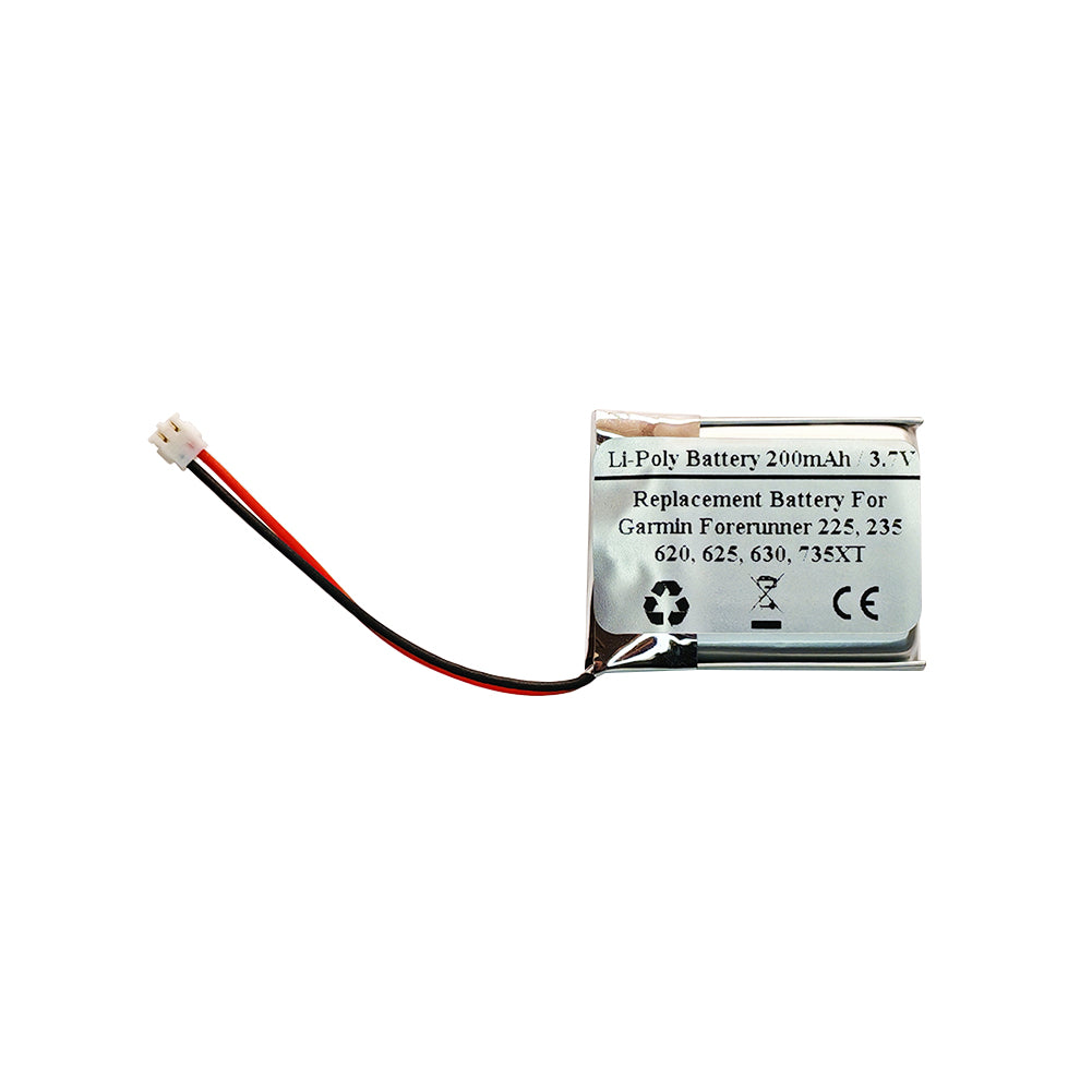 200mAh 3.7V Replacement Battery For Garmin Forerunner 225, Forerunner 235, Forerunner 620, Forerunner 625, Forerunner 630, Forerunner 735XT, 361-00072-00, 361-00076-00, 361-00086-00, 361-0086-02, 361-00086-12
