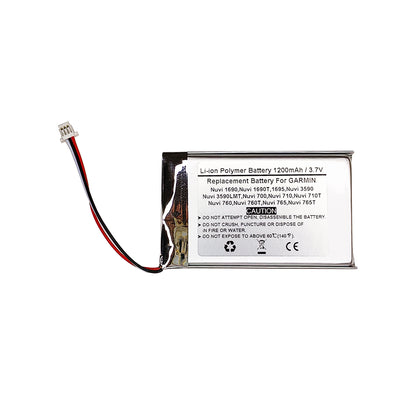 1200mAh 3.7V Replacement Battery For GARMIN Nuvi 1690, Nuvi 1690T, 1695, Nuvi 3590, Nuvi 3590LMT, Nuvi 700, Nuvi 710, Nuvi 710T, Nuvi 760, Nuvi 760T, Nuvi 765, Nuvi 765T, 361-00019-14, 361-00019-11, 361-00019-40