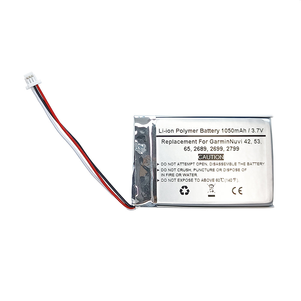 1050mAh 3.7V GPS Navigator Replacement Battery For Garmin Nuvi 42, 53, 65, 2689, 2699, 2799, 361-00056-01