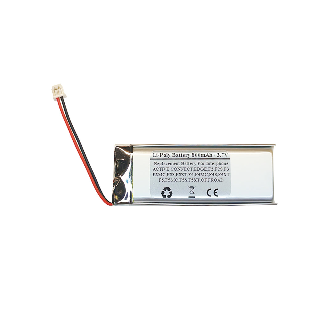 3.7V 800mAH Replacement Battery For Interphone ACTIVE, CONNECT, EDGE, F2, F2S, F3, F3MC, F3S, F3XT, F4, F4MC, F4S, F4XT, F5, F5MC, F5S, F5XT, OFFROAD, SHAPE