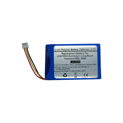 Replacement Battery For LOGITECH IIIuminated Living-Room Keyboard K830, K830, LOGITECH 533-000112, LOGITECH L/N 1406