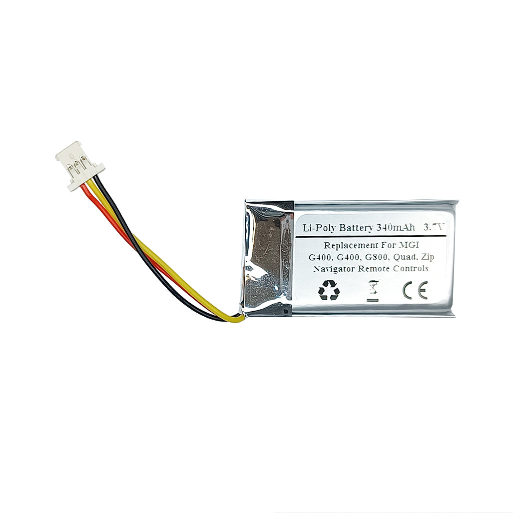 3.7V 340mAh Replacement Battery For MGI G800 Navigator Remote Controls, Navigator, Navigator G400, Navigator G600, Zip, Quad, NA7105