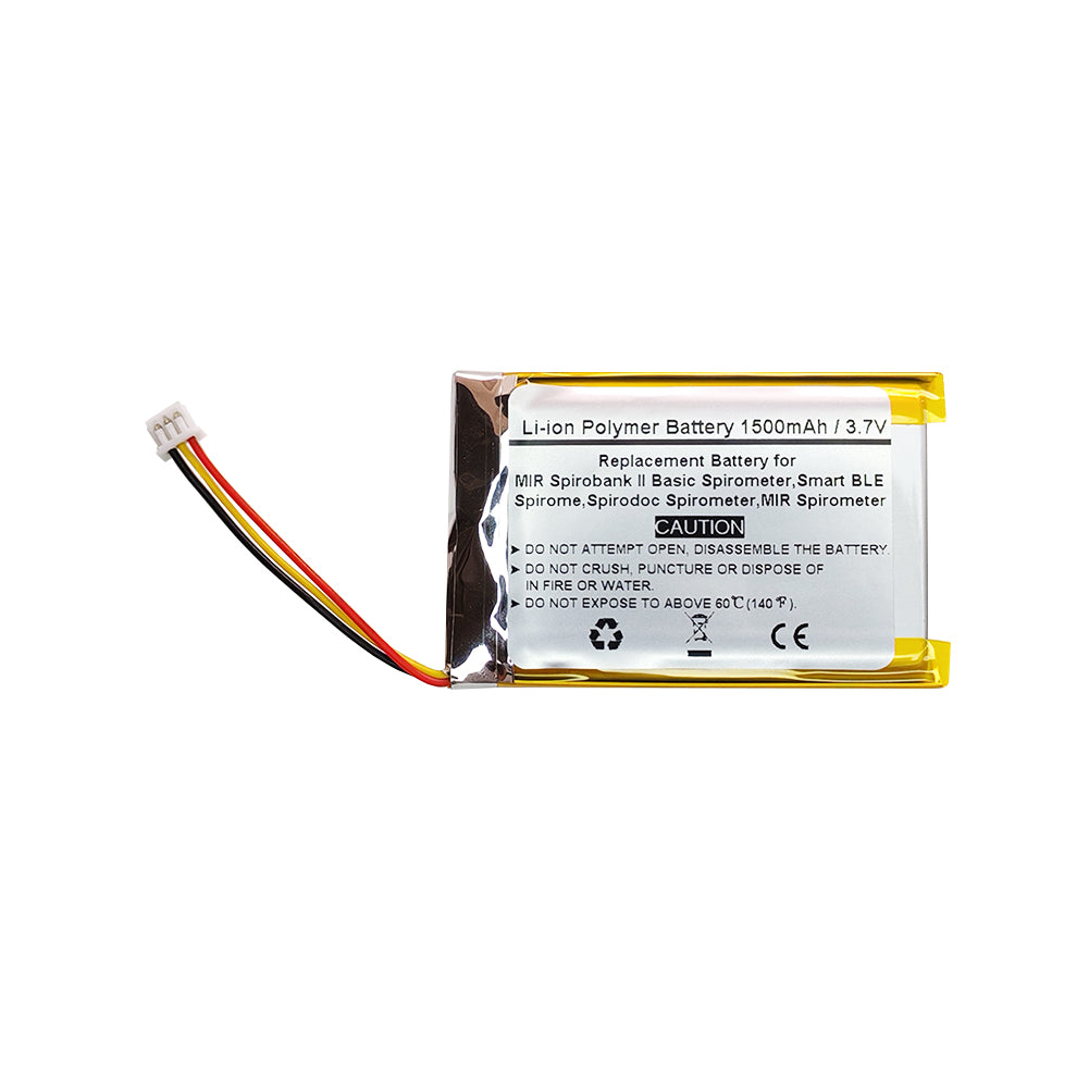 1500mAH 3.7V Replacement Battery For MIR Spirobank II Basic Spirometer, Smart BLE Spirome, Spirodoc Spirometer, MIR Spirometer, 970085, LR0034, MB983, PBT LR0034