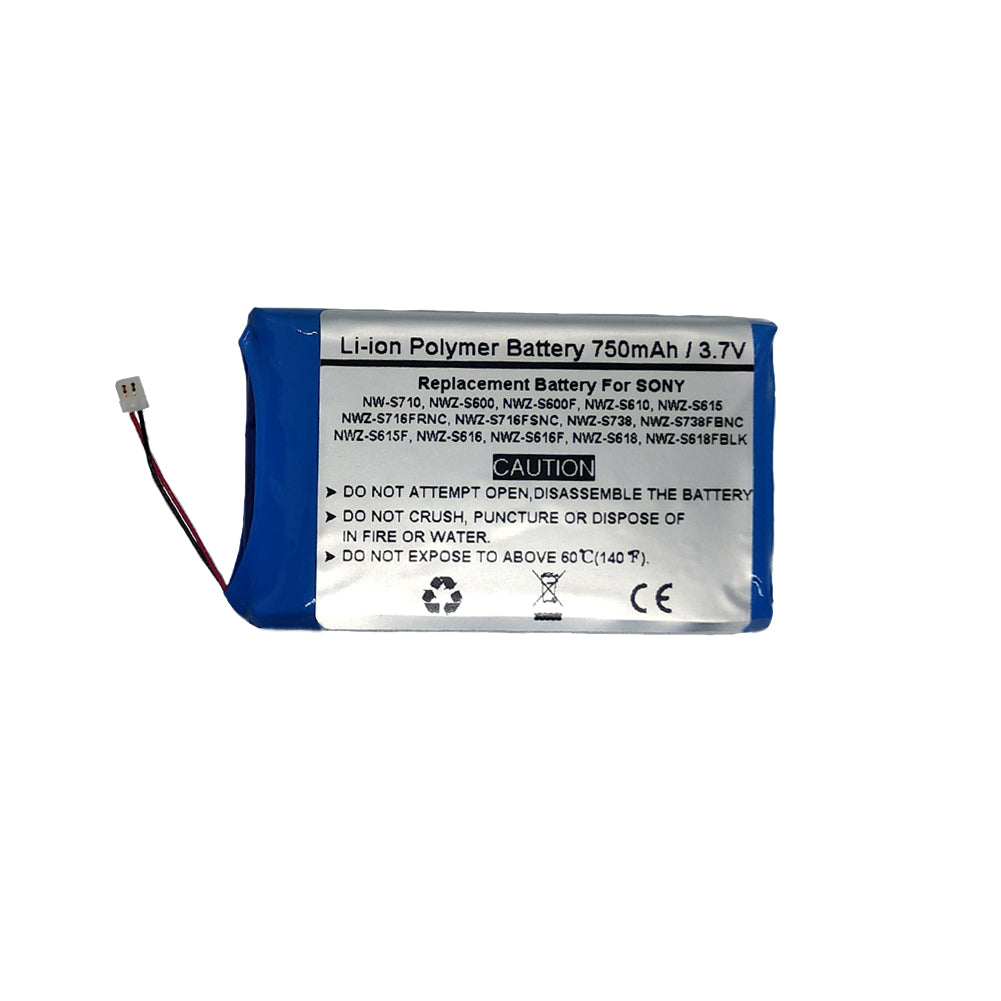 Replacement Battery for Sony NW-S710, NWZ-S600, NWZ-S600F, NWZ-S610, NWZ-S615, NWZ-S615F, NWZ-S616, NWZ-S616F, NWZ-S618, NWZ-S618FBLK, NWZ-S716FRNC, NWZ-S716FSNC, NWZ-S738, NWZ-S738FBNC Battery,1-756-763-11