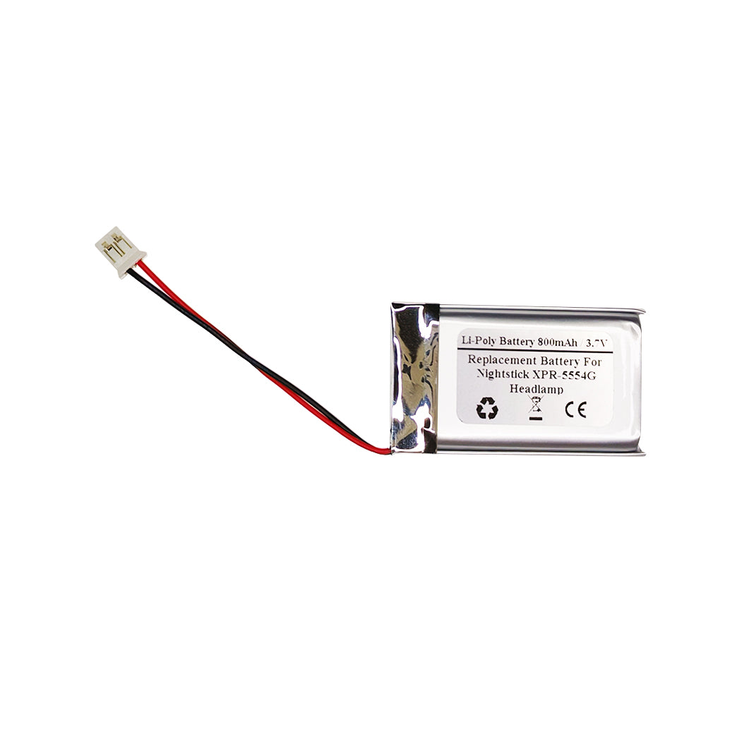 800mAh 3.7V Replacement Battery For Nightstick XPR-5554G Headlamp, 5554-BATT