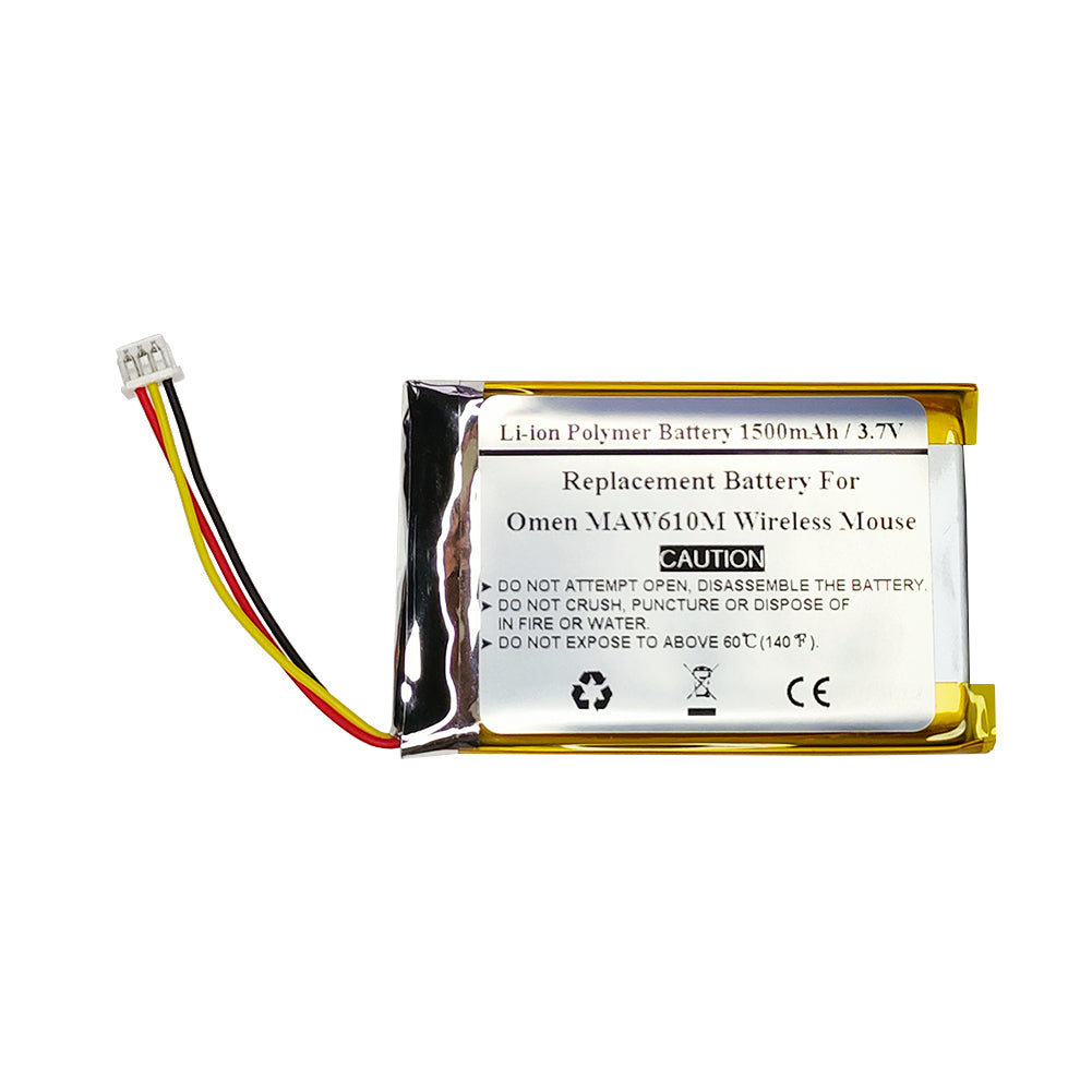 3.7V 1500mAh Replacement Battery Compatible With Omen MAW610M Wireless Mouse, AHB603450