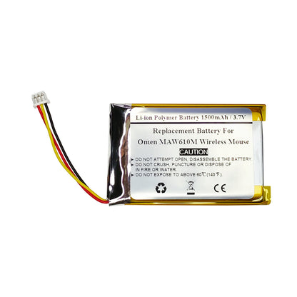 3.7V 1500mAh Replacement Battery Compatible With Omen MAW610M Wireless Mouse, AHB603450
