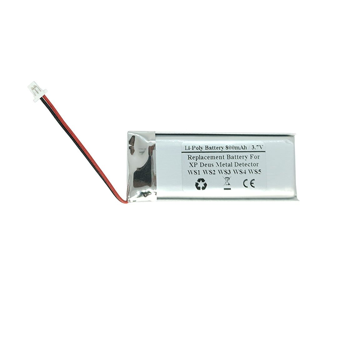 800mAh 3.7V Replacement Battery Compatible With XP Deus Metal Detector WS1 WS2 WS3 WS4 WS5, MI-4 Pinpointers, MI-6 Pinpointers, CP-XPWS