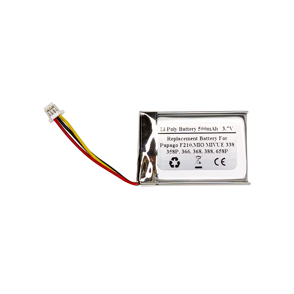 500mAh 3.7V Replacement Battery For Papago F210, MIO MIVUE 338 358P 366 368 388 658P GPS Navigation System, TPC402339
