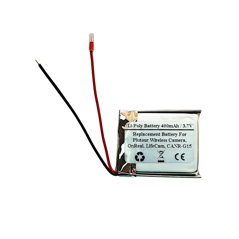 3.7V 400mAh Replacement Battery For Plutour Wireless Camera, OnReal, LifeCam, CANR-G15