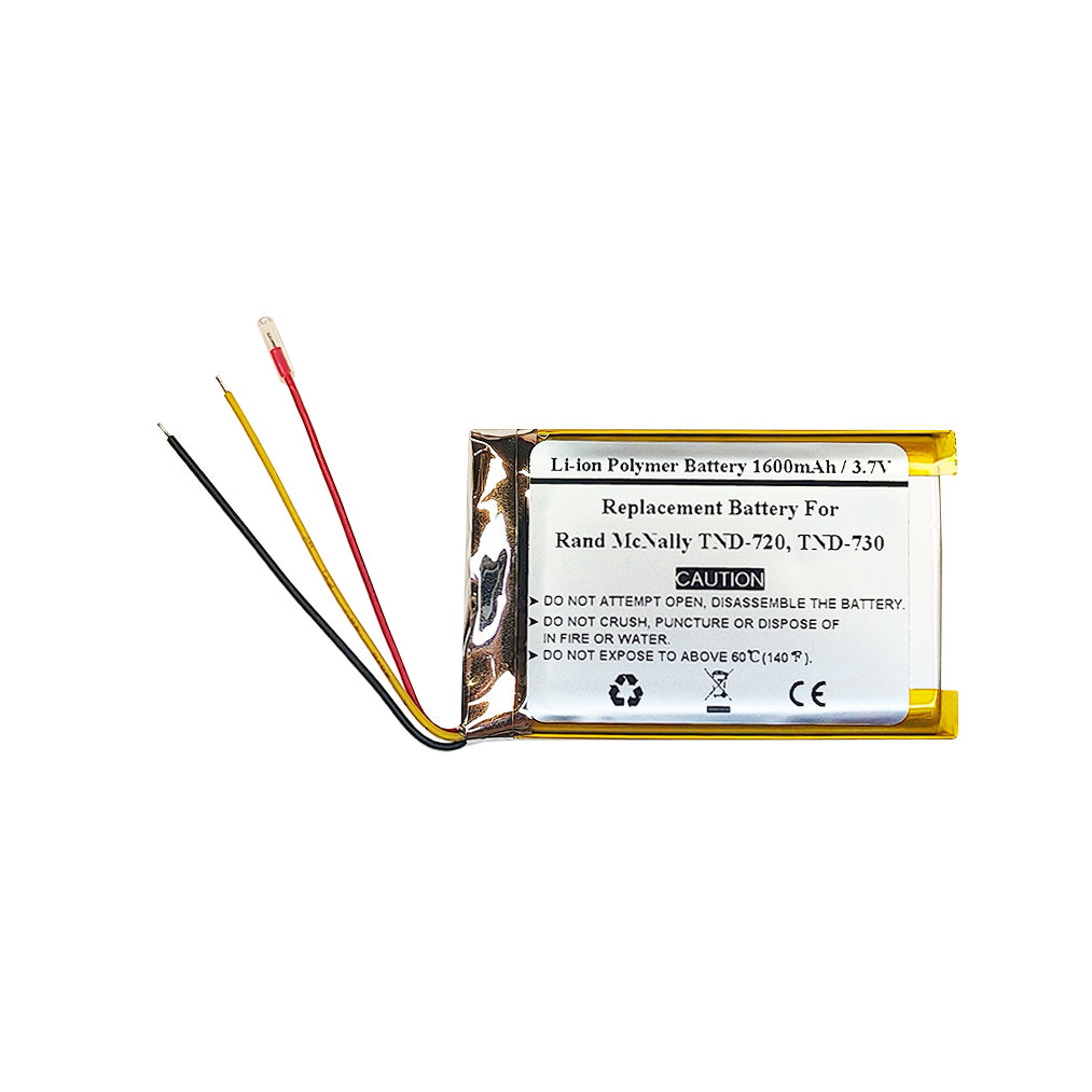 3.7V 1600mAH Replacement Battery For Rand McNally TND-720, TND-730, EU074160P