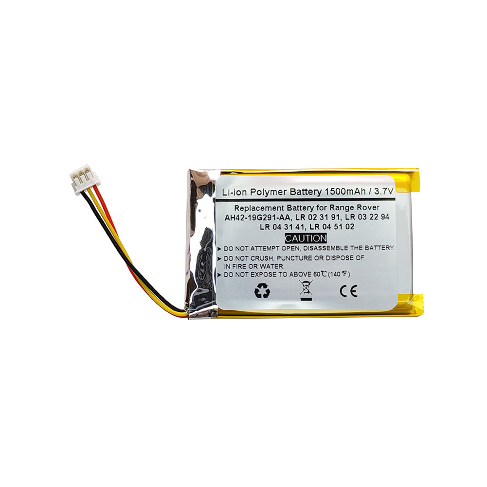 1500mAH 3.7V Replacement Battery For Range Rover AH42-19G291-AA, LR 02 31 91, LR 03 22 94, LR 04 31 41, LR 04 51 02, Touchscreen Rear Entertainment Remote, TSRC, 1/LIP653450