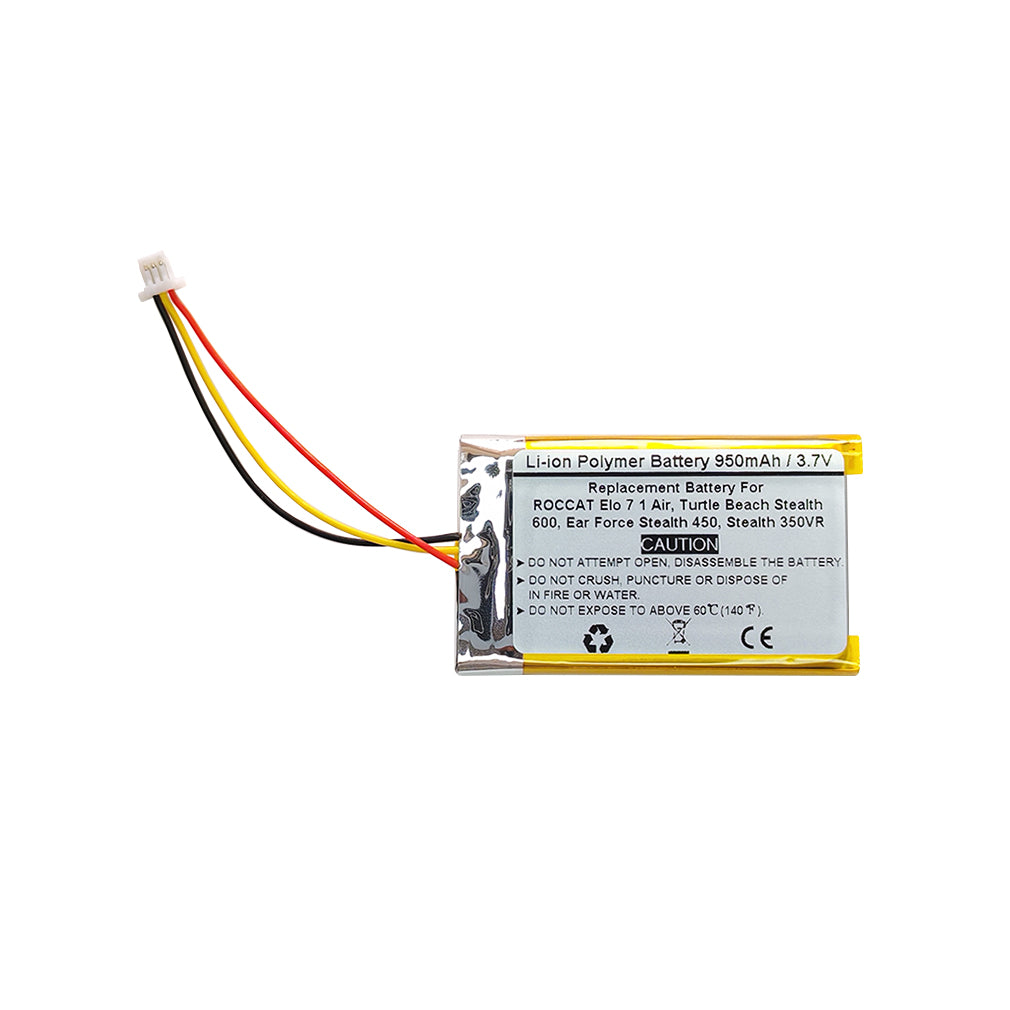 950mAH 3.7V Replacement Battery For ROCCAT Elo 7 1 Air, Turtle Beach Stealth 600, Ear Force Stealth 450, Stealth 350VR Headphone, FT603048P3