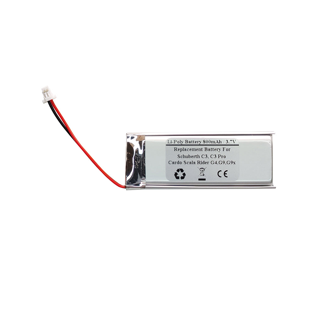 800mAH 3.7V Replacement Battery For Schuberth C3, C3 Pro GPS Navigation System, Cardo G4, G9, G9x, Scala Rider G9, Scala Rider G4, Scala Rider G9x Bluetooth Headphone, ZN452050PC-1S2P, BAT00002, WW452050-2P, BAT00004