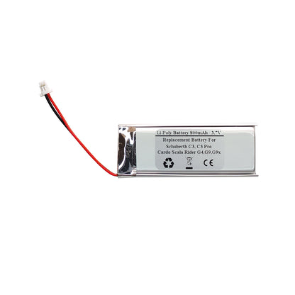 800mAH 3.7V Replacement Battery For Schuberth C3, C3 Pro GPS Navigation System, Cardo G4, G9, G9x, Scala Rider G9, Scala Rider G4, Scala Rider G9x Bluetooth Headphone, ZN452050PC-1S2P, BAT00002, WW452050-2P, BAT00004